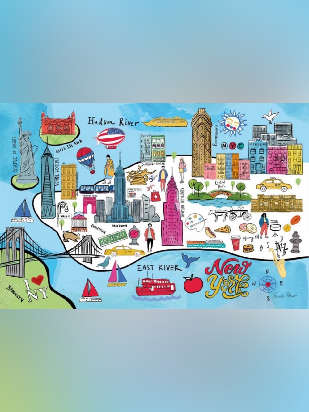New! Pierre Belvédère - 1000-Piece Puzzle - Farida: NEW YORK - 68 x 48 cm -